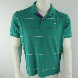 Southern‎ Tide Polo Shirt Mens Medium Classic Fit Pima Cotton Green Purple